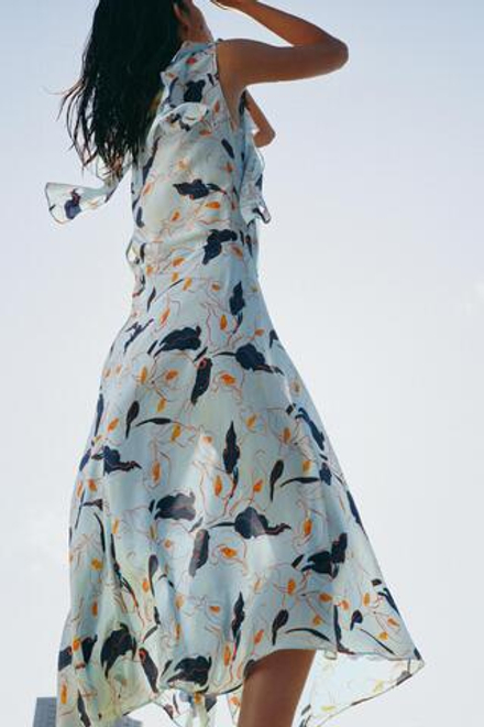 ZARA ПЛАТЬЕ С ПРИНТОМ — ZW COLLECTION, РАЗНОЦВЕТНЫЙ