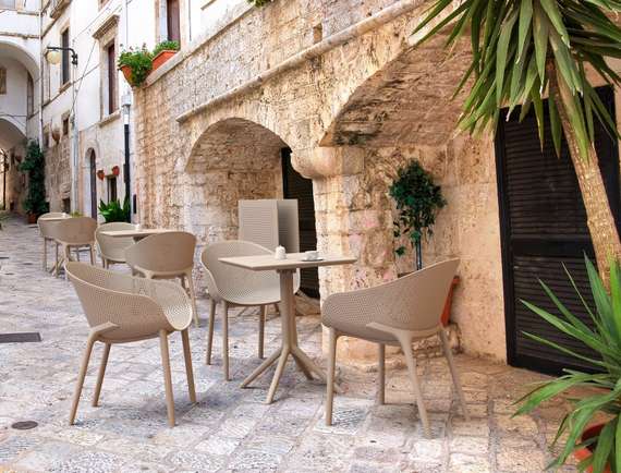 Стол пластиковый складной Sky Folding, 60х60 см, бежевый