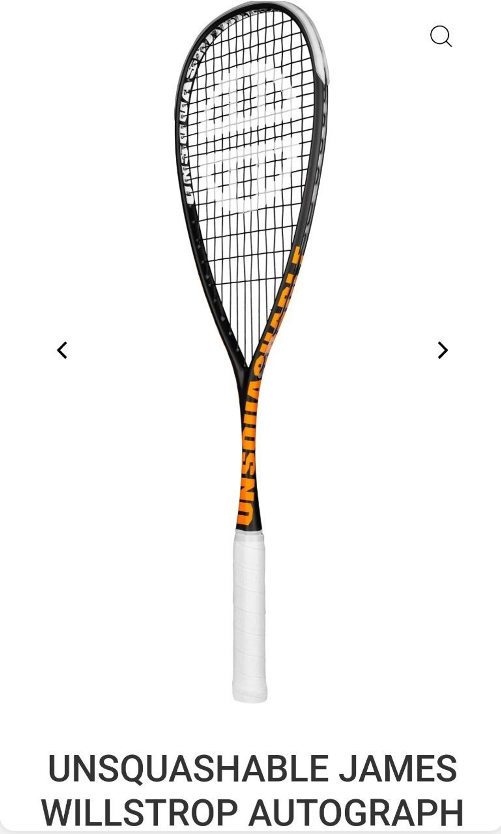 UNSQUASHABLE, JAMES WILLSTROP AUTOGRAPH, 120g, Squash Racket