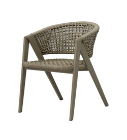 "Амстердам" стул плетеный из роупа, каркас алюминий, роуп серый круглый