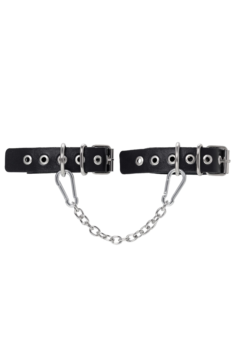 Черные оковы из одного ремешка с люверсами