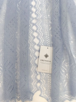 Оренбургский пуховый палантин А12040-04 голубой