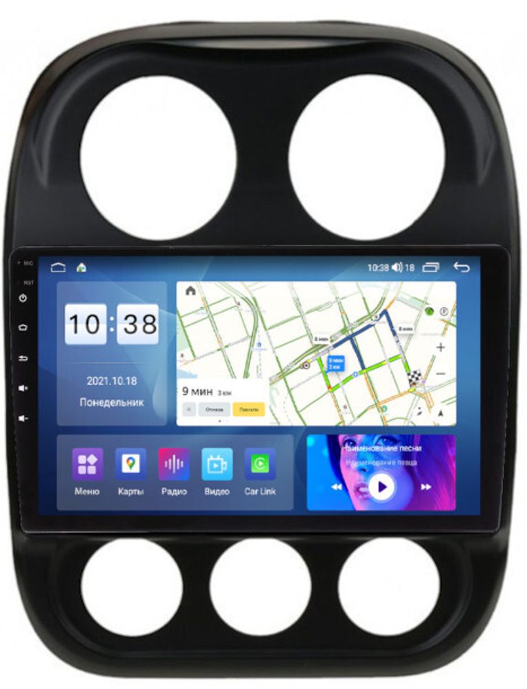 Магнитола для Jeep Compass 2011-2015 - Parafar PF998UHD на Android 13, QLED, ТОП процессор, 8Гб+128Гб, CarPlay, 4G SIM-слот