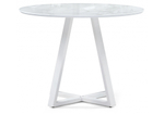 Стол стеклянный Woodville Норфолк 100 белый мрамор, белый