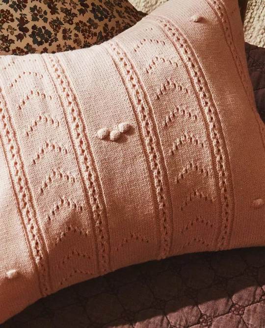 ZARA HOME ДЕТСКИЙ ЧЕХОЛ ДЛЯ ДЕКОРАТИВНОЙ ПОДУШКИ, РОЗОВЫЙ