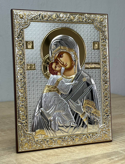 Владимирская БМ, икона прямоугольная без рамки, красное дерево 150х200