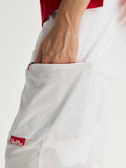 Джоггеры медицинские унисекс Кайтеки, белый хлопок