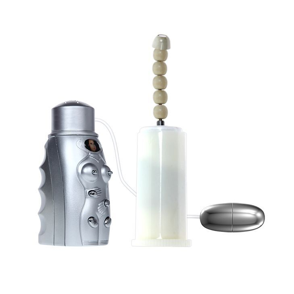 Вибрирующий мастурбатор-попка с ротацией и пультом управления (Цвет: телесный)