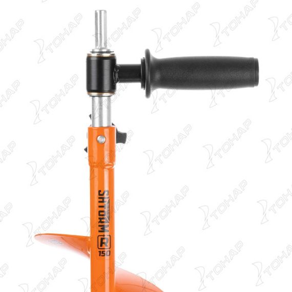 Комплект под шуруповерт, мотобур (шнек MOTOSHTORM 150(R)+адаптер АШ-02+молоточек) T-SMS150R-ASH02