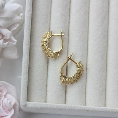 Швензы Солнечные лучи 22*2 мм с английским замком, позолота, Ш119