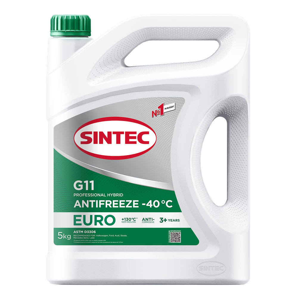Антифриз SINTEC ANTIFREEZE Euro G11 green -40 5кг