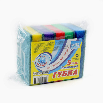 Губка "МИСТЕР БУЛЬК" 90*60*23 5шт/30