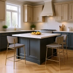 Стул полубарный Bradex Home Elle латте с золотыми ножками