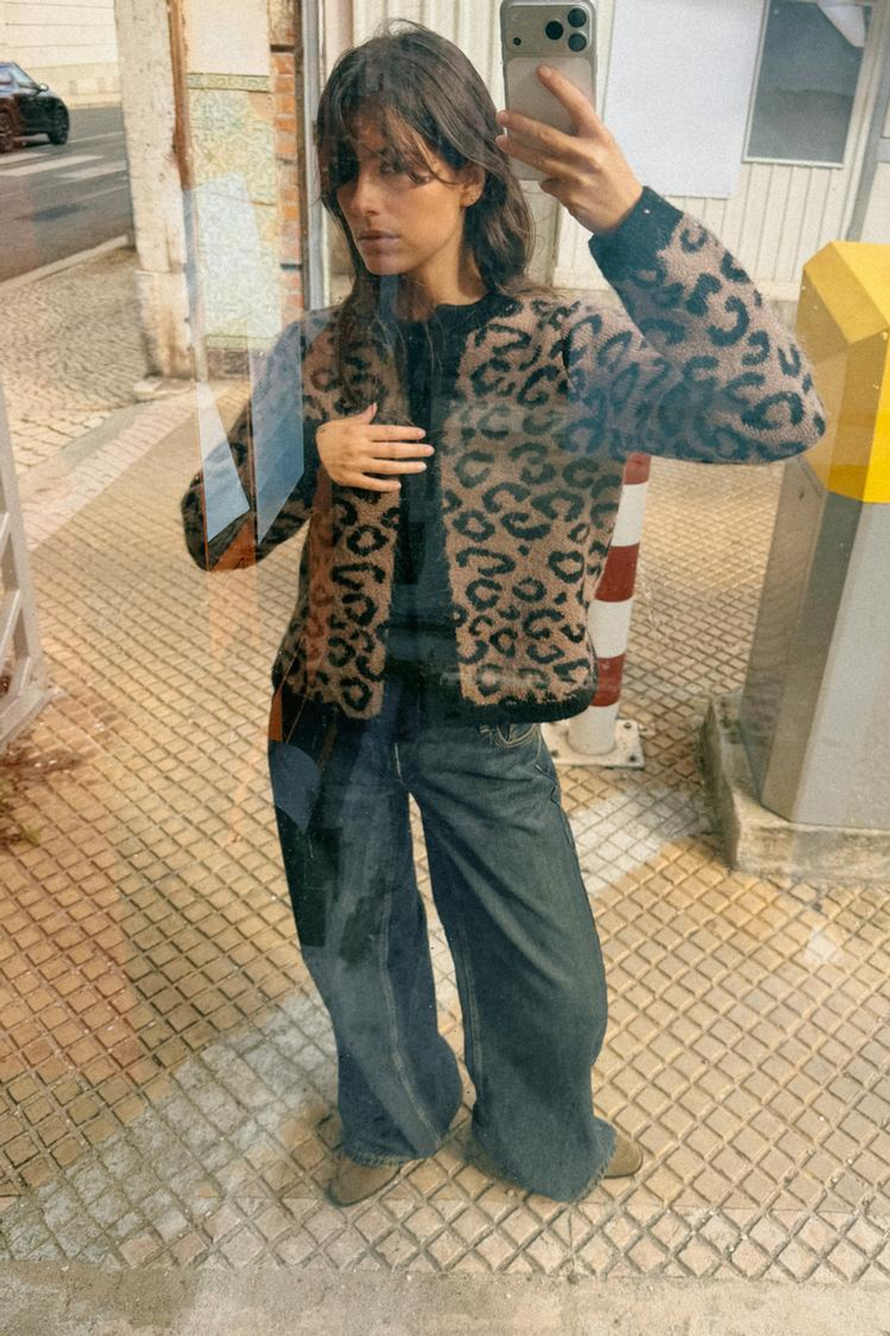 ZARА ЖАККАРДОВЫЙ КАРДИГАН С АНИМАЛИСТИЧЕСКИМ УЗОРОМ, ЛЕОПАРДОВЫЙ