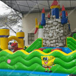 Большой надувной батут "Средневековье" 20*20*5 м