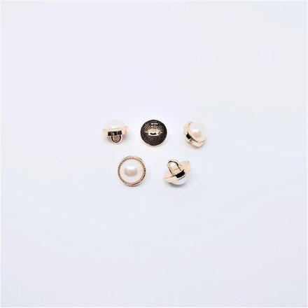 Пуговицы №22/22, на ножке, 10мм, цв.золото с белым (RB D054)