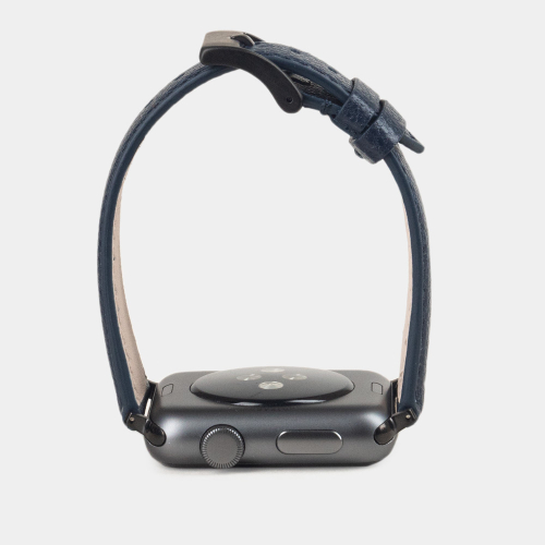 Ремешок для Apple Watch 44/45/46 mm из кожи сафьяно, синего цвета