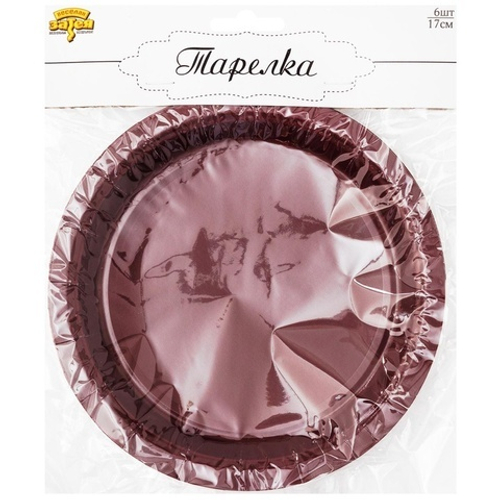 Тарелки однотонные, Бордовый, 17 см, 6 шт