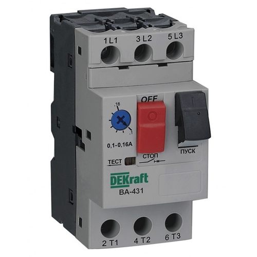 Автомат защиты двигателя ВА-431 3P 1,6-2,5A 100кА DEKraft 21226DEK