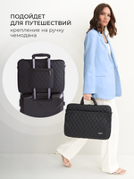 Сумка для ноутбука 13,3" и 14" с ремнем на плечо и большим карманом спереди (Стеганый черный)