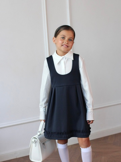 Школьный сарафан из джерси "Грейс", цвет темно-синий