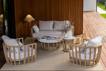 Диван из акации  Joygarden ВУДЛАНД 2-х местный, Natural Teak, бежевый