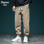 Модные брендовые спортивные штаны в американском стиле, мужские свободные повседневные брюки больших размеров, Осенние новые спортивные штаны из синели для полных мужчин