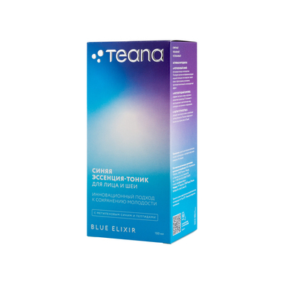 TEANA BE1 Синяя эссенция-тоник для лица и шеи серии BLUE ELIXIR, 100 мл