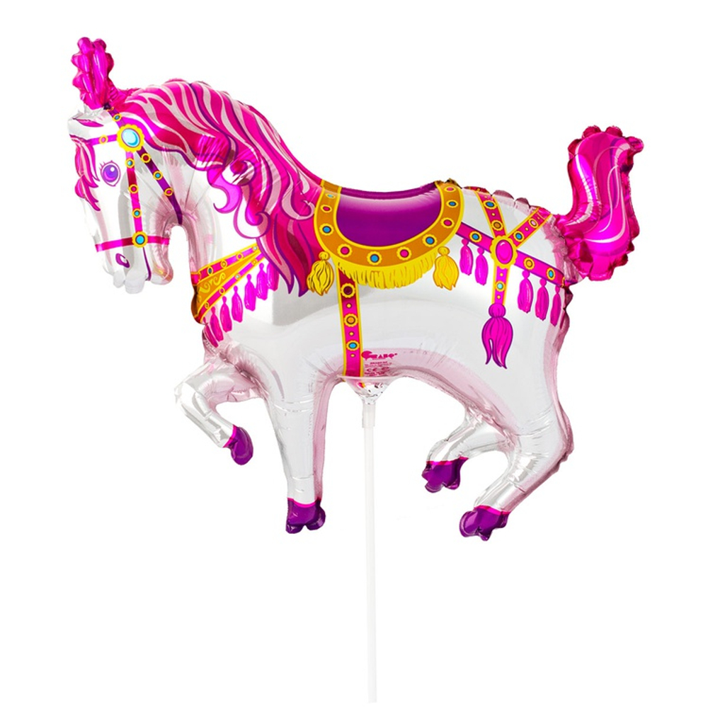 Шар Фольгированный Лошадь цирковая розовая (Фуксия)