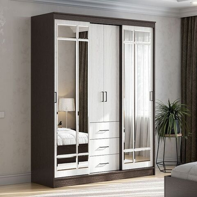 Шкаф-купе "ШКП 1" Дуб Венге / Ясень Анкор Светлый 1700 х 2200 х 590 мм