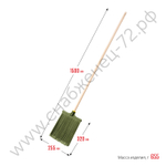 СИБИН плоская на деревянном черенке, 320х255мм, распушенная,гибкая, полипропилен, коническое резьбовое соединение, пластиковая метла (39224-1)