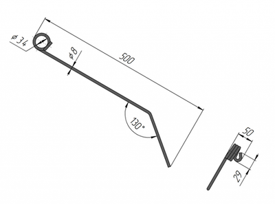 Зуб пружинный на штригельную борону Hatzenbichler 9312 Ø, 7 mm (МК)
