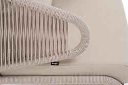 "Милан" кресло плетеное из роупа, каркас алюминий белый муар, роуп бежевый круглый, ткань бежевая 035