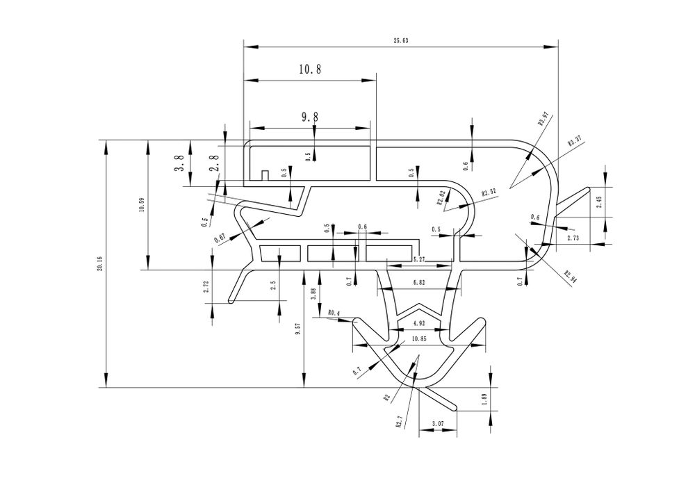 Уплотнитель для холодильника Samsung R74RDA х.к. 1145*715 мм по пазу (038 АНАЛОГ)
