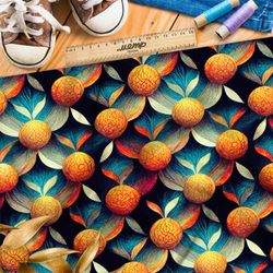 Ткань таффета орехи в листьях