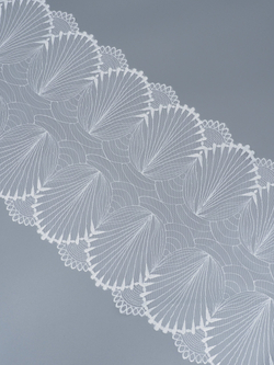 Вышивка на сетке белая неэластичная ширина 24 см