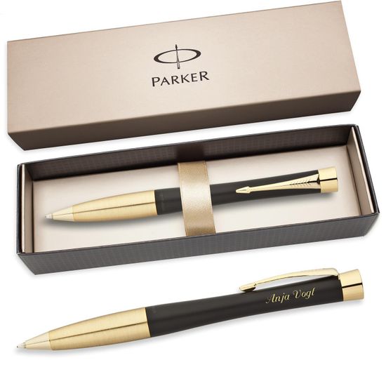 Шариковая ручка Parker Urban K200, цвет: Muted Black GT, стержень: Mblu,  S0767040