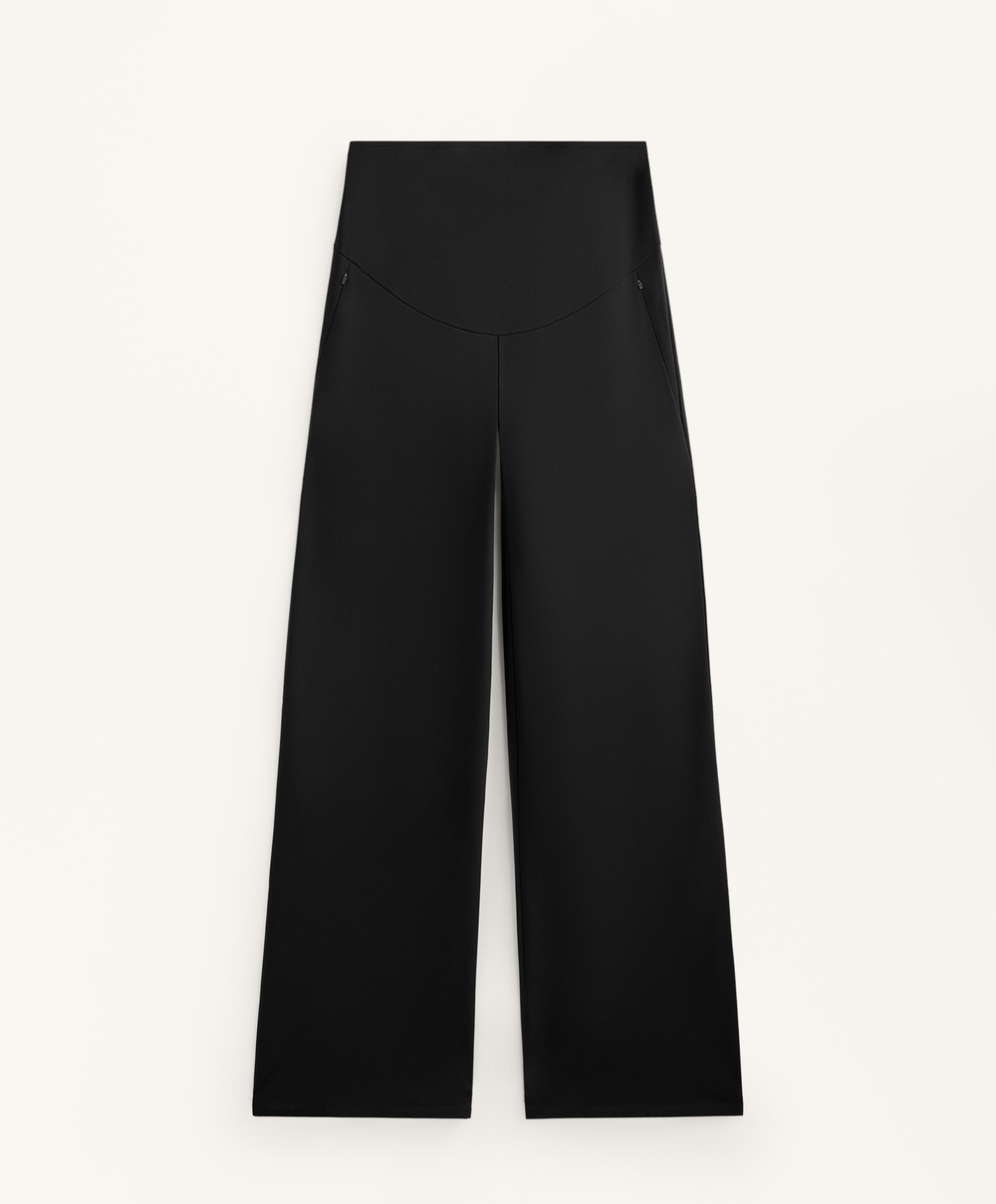 OYSHO Теплые брюки прямого кроя для беременных, черный