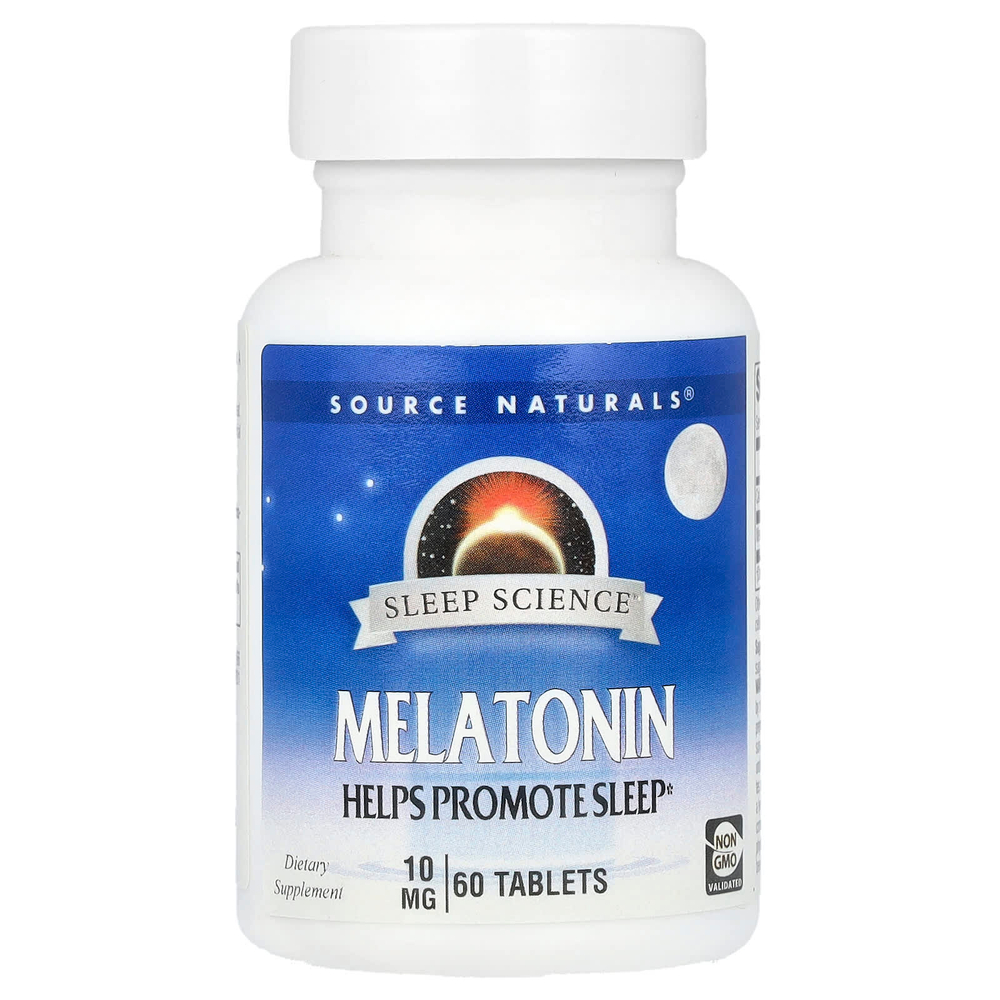 Source Naturals, Sleep Science®, мелатонин, 10 мг, 60 таблеток
