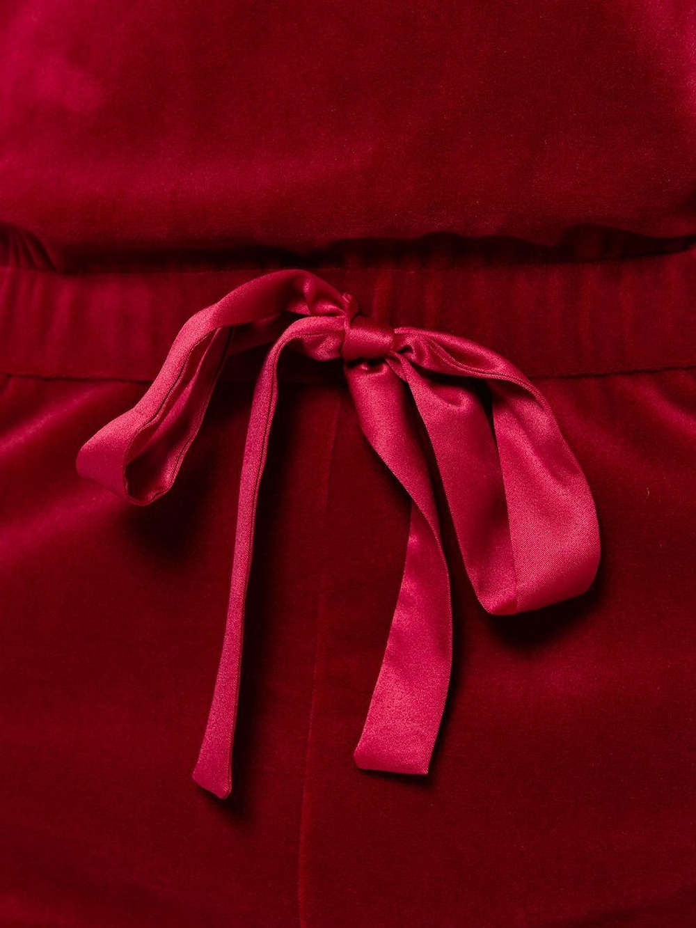 Женский комбинезон из трикотажного бархатного велюра (Размер: XL) (Цвет: бордовый)