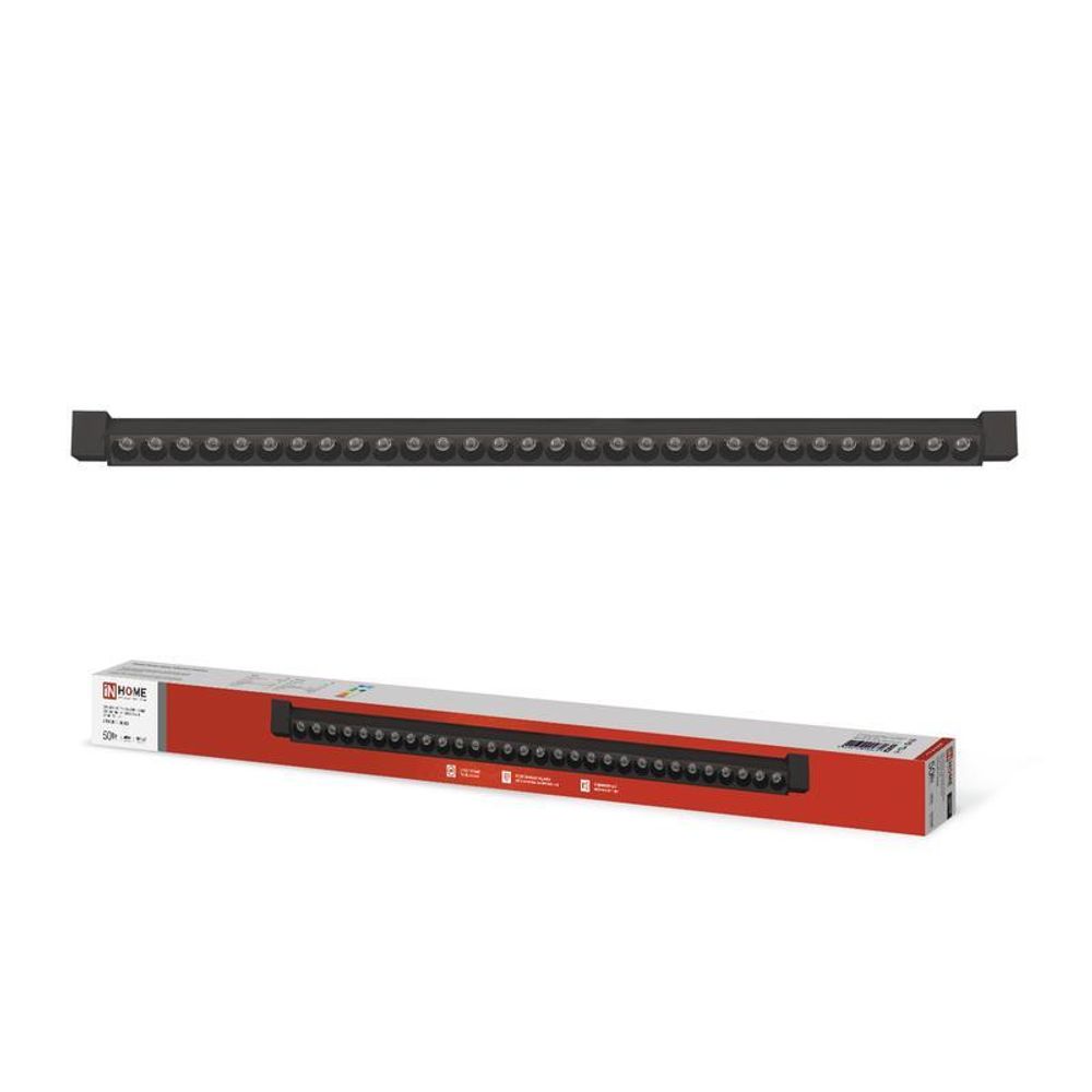 Светильник светодиодный трековый TOP-LINE LTR-02R-TL 50Вт 4000К IP40 5000лм 870мм 24град. линейный поворотн. черн. IN HOME 4690612045870 Светильник светодиодный трековый TOP-LINE LTR-02R-TL 50Вт 4000К IP40 5000лм 870мм 24град. линейный поворотн. черн. IN HOME 4690612045870