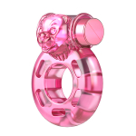 Розовое эрекционное виброкольцо 3,5х4,5см Baile Pink Bear Cock Rings BI-010084A