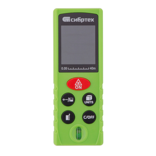 Лазерный дальномер PM-40, 40 м, с пузырьковым уровнем// Сибртех