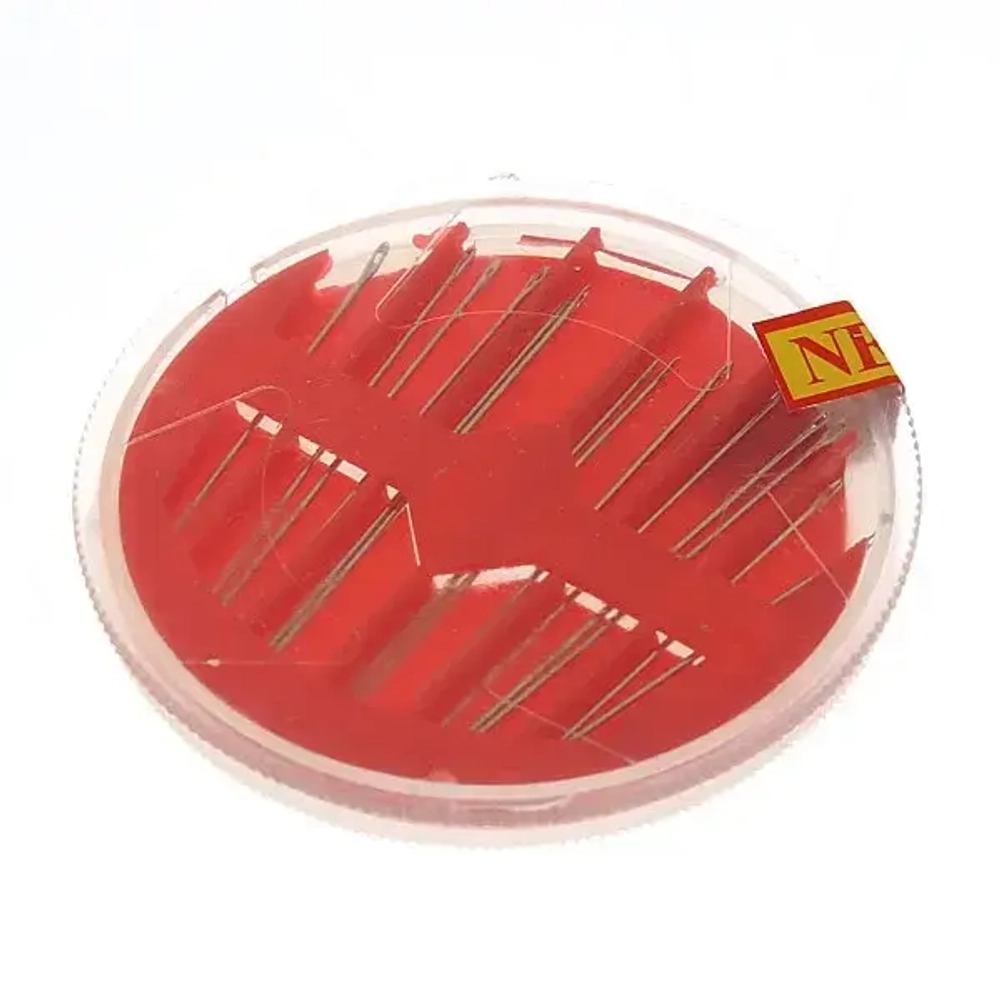 Игла швейная 16шт (набор размеров) коробка пластик d 6,5см