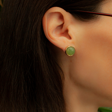 Серьги пусеты Fiore Luna GREEN AVENTURINE LE1109 G/G