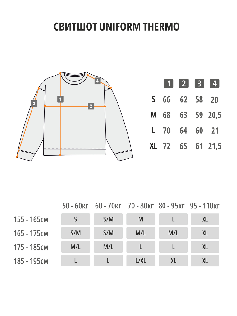 Свитшот UNIFORM Thermo minilogo темно-серый/белый
