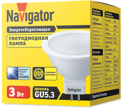 Лампа Navigator 94 381 NLL-MR16-3-230-6.5K-GU5.3