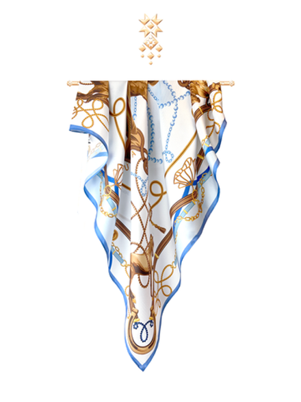 Платок «Конный клуб» 100% шёлк