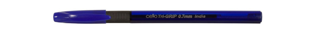 Ручка Cello TRIMATE GRIP одноразовая 0.7мм треугольная резиновая манжета, желтый корпус синяя TRIG-31B