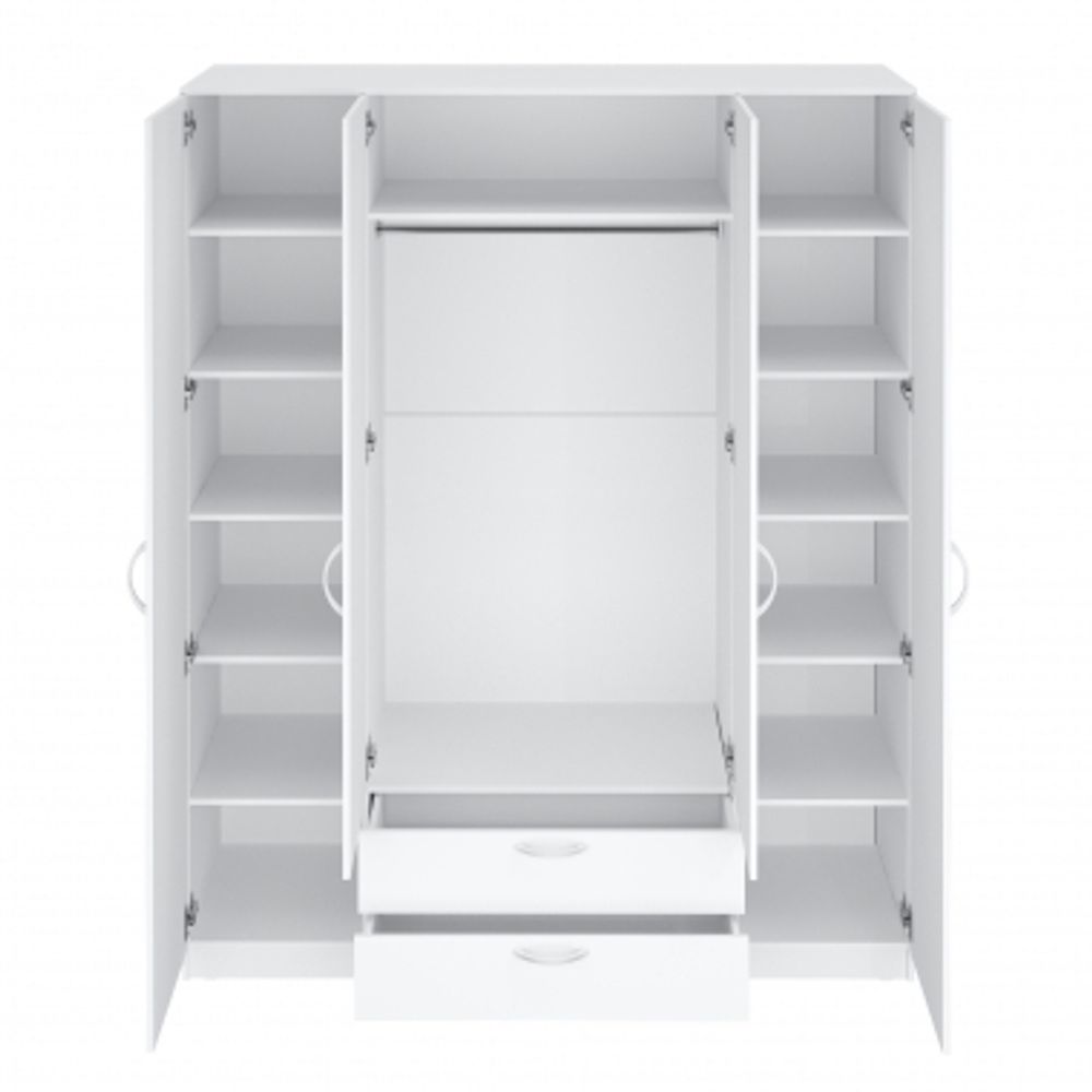 Шкаф гардеробный 1600 Париж (Белый), МФ 1+1, г. Уфа